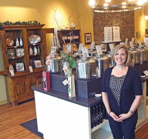 The Olive Grove proprietor Natalie Jaeger in her Mendota Heights shop.